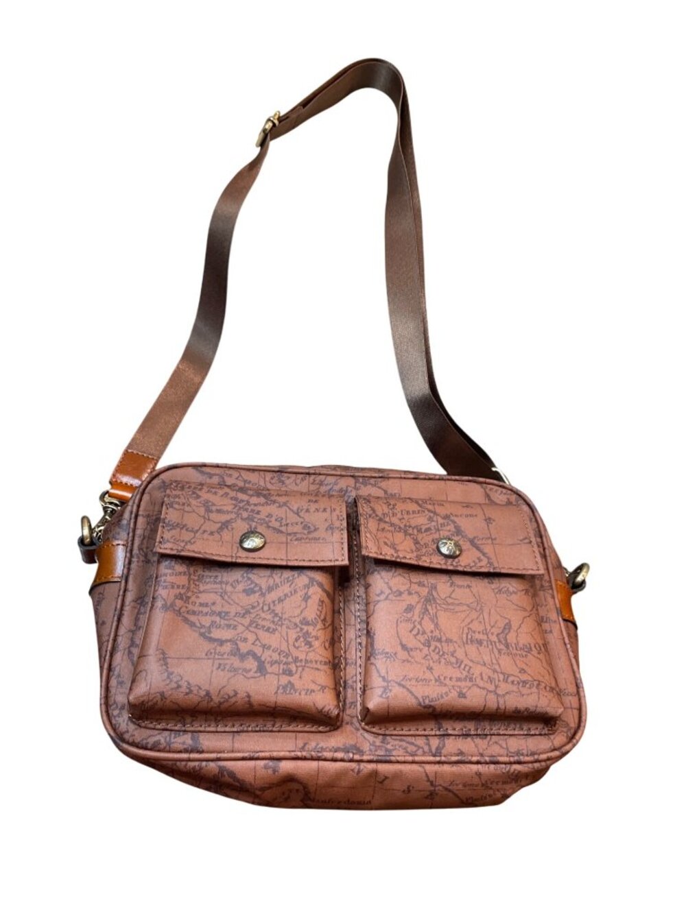 Patricia Nash Signature Map Riot rust crossbody canvas crossbody bag SKU 10-524